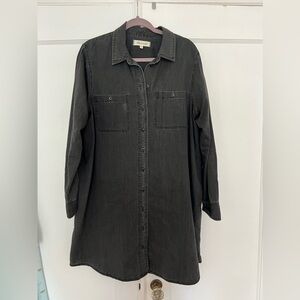 Black denim Madewell shirt dress